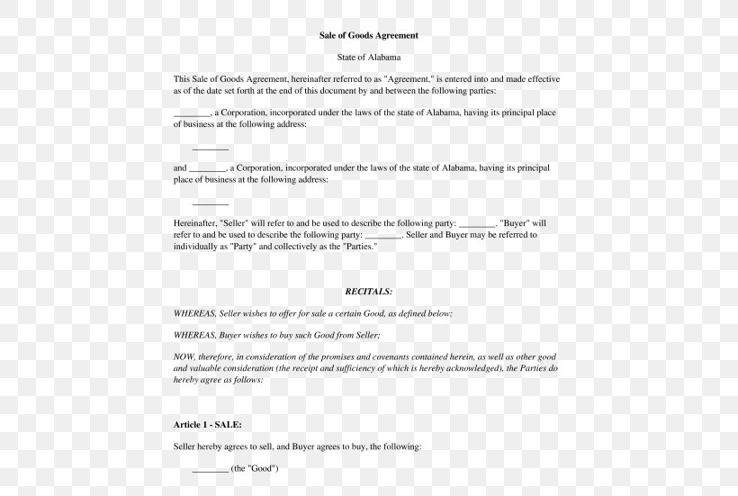 Document Contract Template Sale Of Goods Act 1979, PNG, 532x551px, Document, Area, Contract, Diagram, Goods Download Free