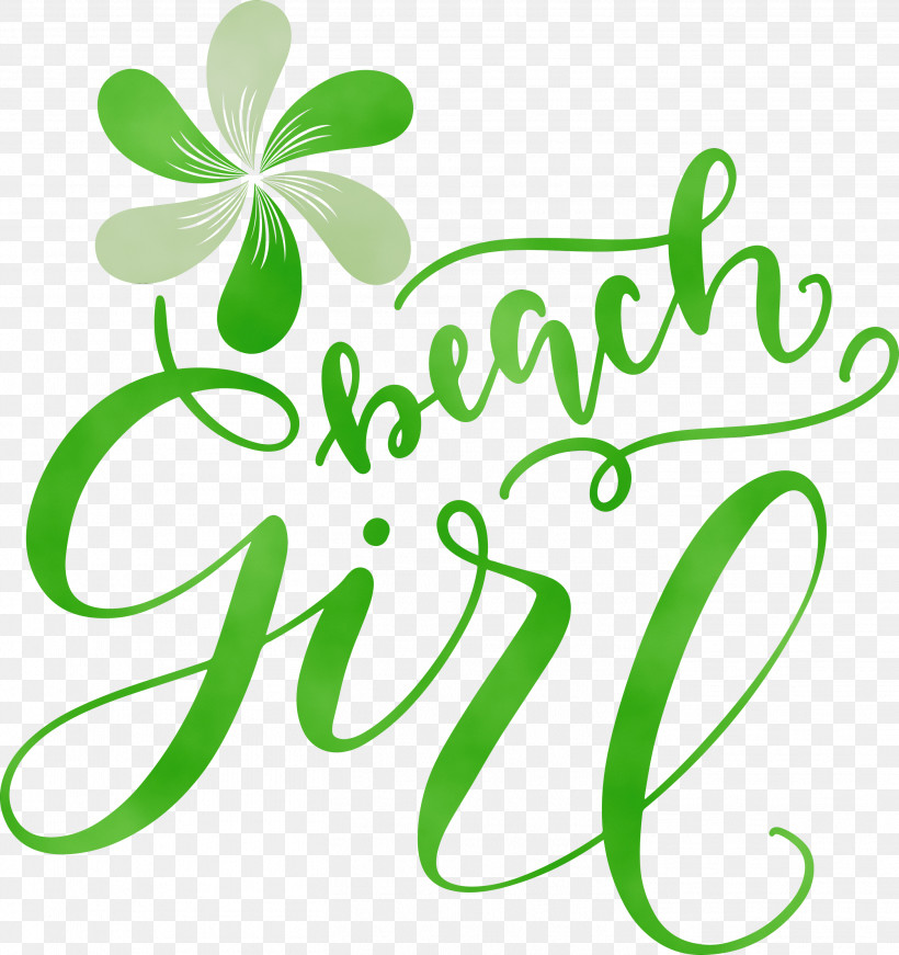Leaf Plant Stem Logo Symbol Green, PNG, 2823x3000px, Beach Girl, Flower, Green, Leaf, Line Download Free