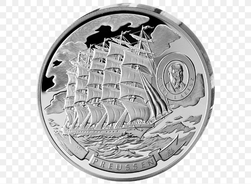 Coin Silver Cook Islands Tall Ship, PNG, 600x601px, Coin, Black And White, Cook Islands, Currency, Dollar Download Free