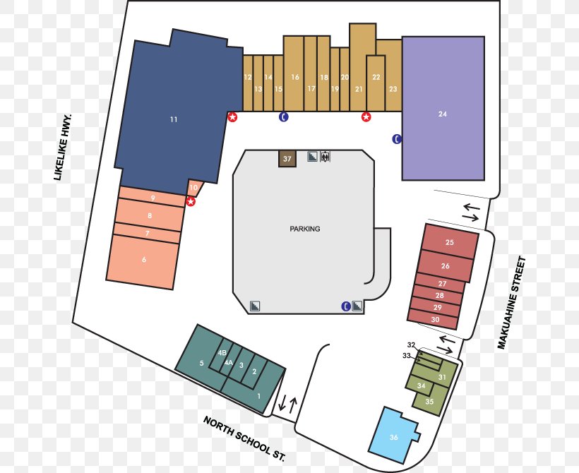 Kamehameha Shopping Center Shopping Centre Bobby's Barber Hairstyling Kam Gold Plus, PNG, 668x670px, Shopping Centre, Area, Diagram, Floor Plan, Hawaii Download Free