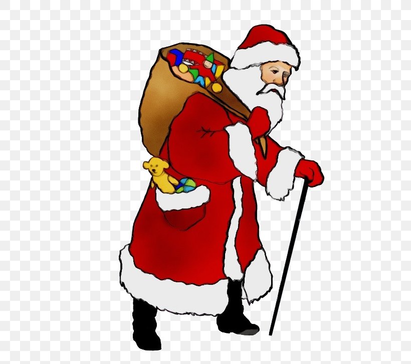 Santa Claus, PNG, 555x726px, Watercolor, Cartoon, Christmas, Fictional Character, Paint Download Free