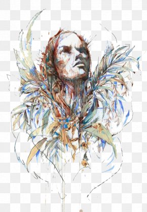 Simple Color Feather Beauty - Drawing Carne Griffiths Ltd Art Exhibition Illustration PNG