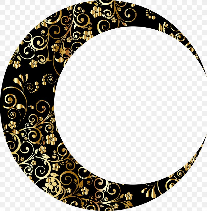 Moon Lunar Phase Gold Clip Art, PNG, 2264x2304px, Moon, Color, Crescent, Gold, Lunar Phase Download Free