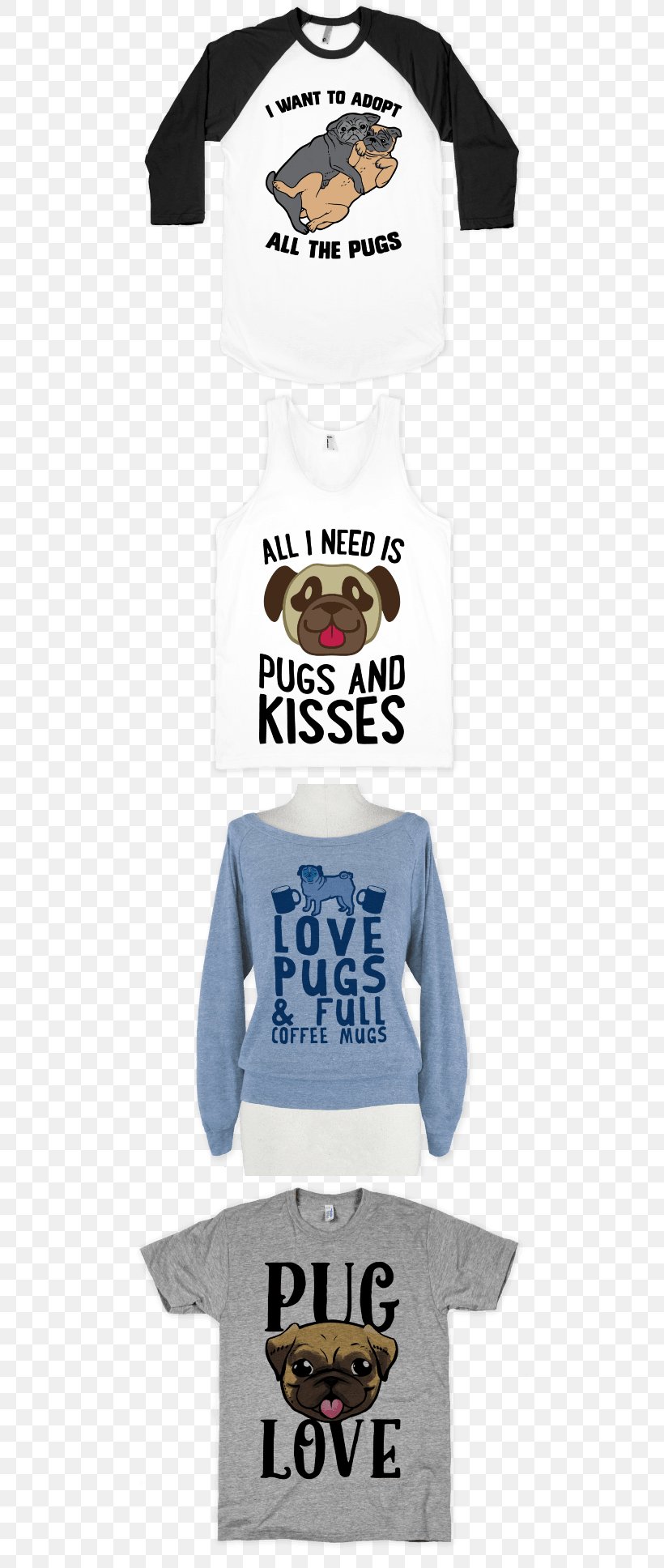 T-shirt Clothing Sleeve Outerwear Pug, PNG, 484x1936px, Tshirt, Baby Toddler Clothing, Brand, Clothing, Coffee Download Free