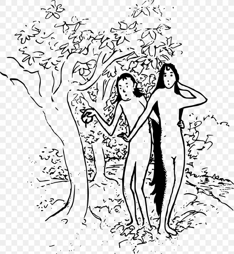 Garden Of Eden Adam And Eve Cartoon Drawing, PNG, 2212x2400px, Watercolor, Cartoon, Flower, Frame, Heart Download Free