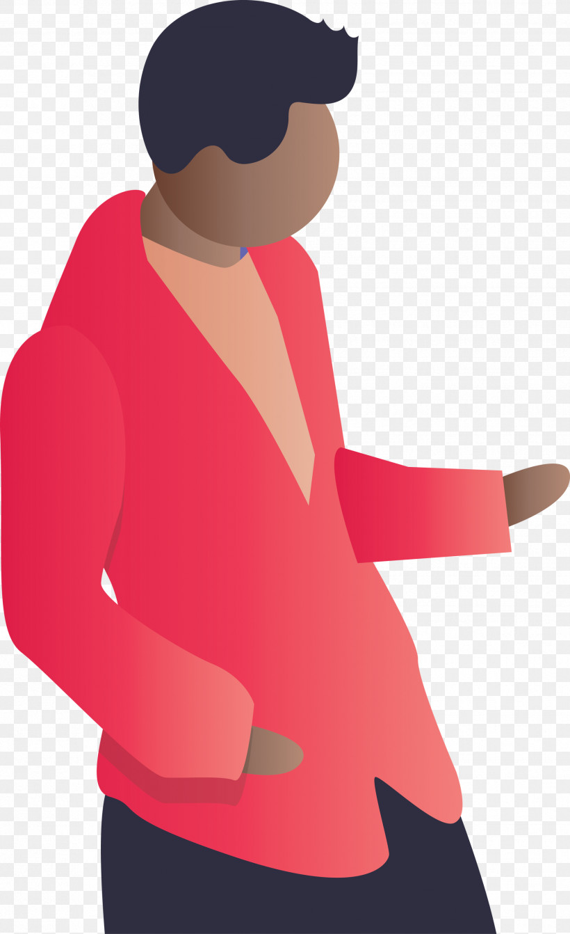 Pink Standing Sleeve Arm Outerwear, PNG, 1832x3000px, Abstract Man, Arm, Cartoon Man, Gesture, Jacket Download Free