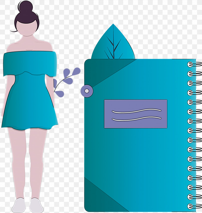Notebook Girl, PNG, 2842x3000px, Notebook, Aqua, Girl, Paper Product, Teal Download Free