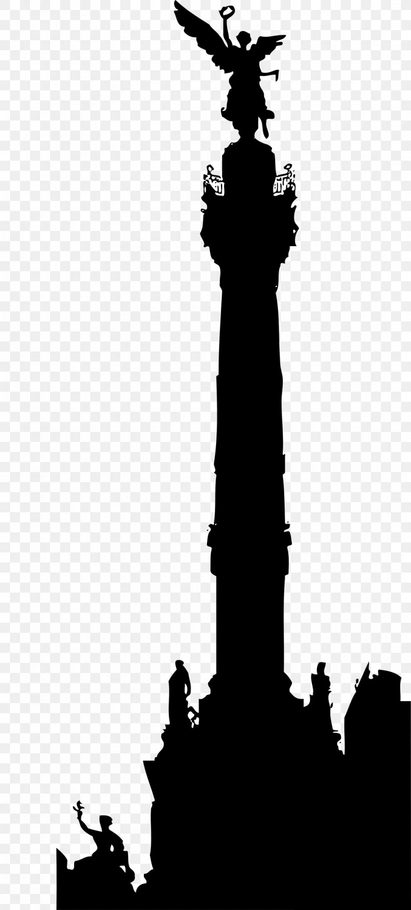 Angel Of Independence Skyline Clip Art, PNG, 1086x2400px, Angel Of Independence, Black And White, City, Column, Landmark Download Free