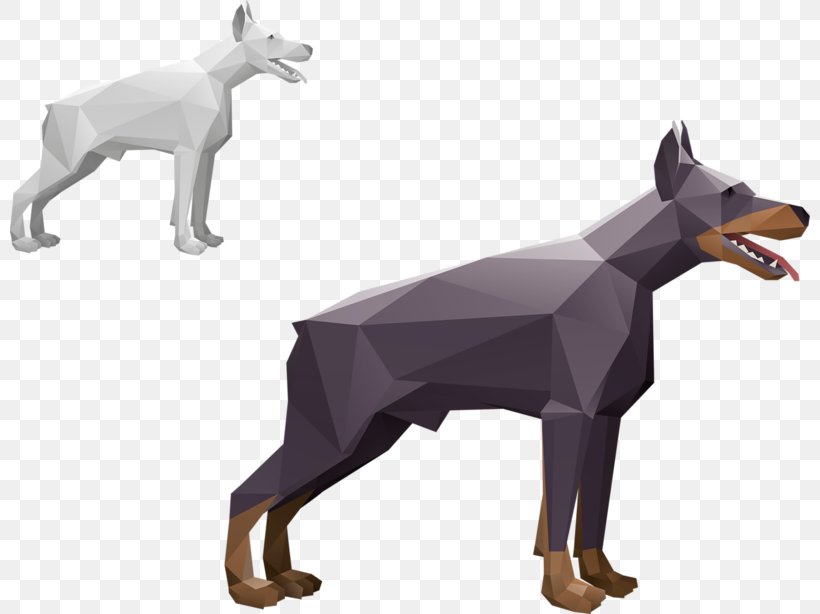 Dog Origami Polygon Illustration, PNG, 800x614px, Dog, Animal, Art, Carnivoran, Dobermann Download Free