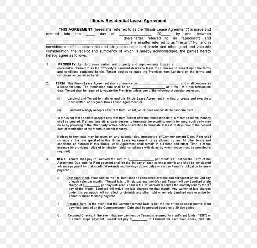 Document Rental Agreement Contract Renting Lease, PNG, 612x792px, Document, Area, Black And White, Commercial Property, Contract Download Free