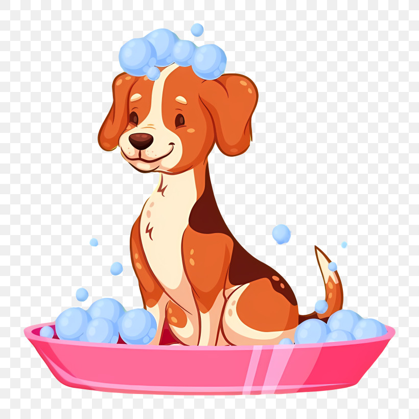 Cartoon Dog - Dog Taking A Bath PNG