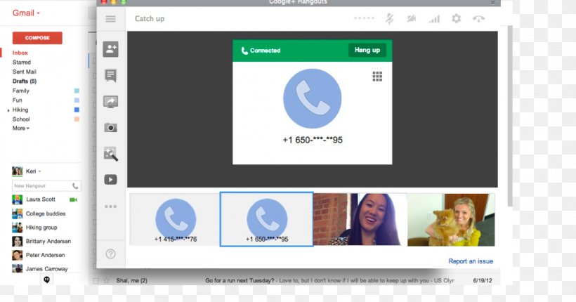 Google Hangouts Telephone Call Google Voice Mobile Phones Videotelephony, PNG, 1063x558px, Google Hangouts, Brand, Computer, Computer Program, G Suite Download Free