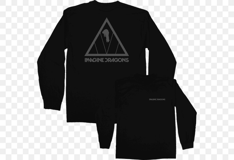 Long-sleeved T-shirt Hoodie Imagine Dragons Evolve, PNG, 560x560px, Tshirt, Black, Brand, Clothing, Crew Neck Download Free