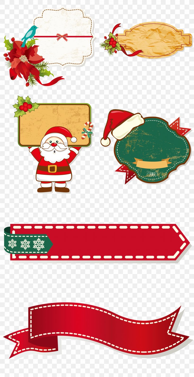 Santa Claus Christmas Decoration Clip Art, PNG, 2200x4282px, Santa Claus, Border, Christmas, Christmas Decoration, Clip Art Download Free