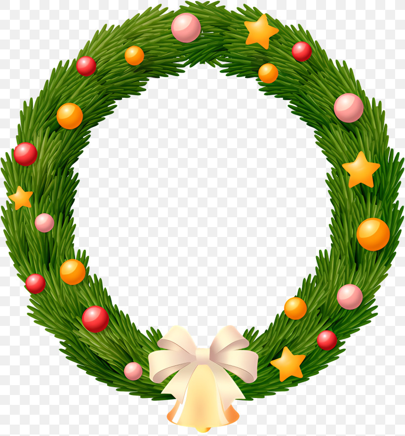 Christmas Wreath - Christmas Wreath With Decorative Ornaments PNG