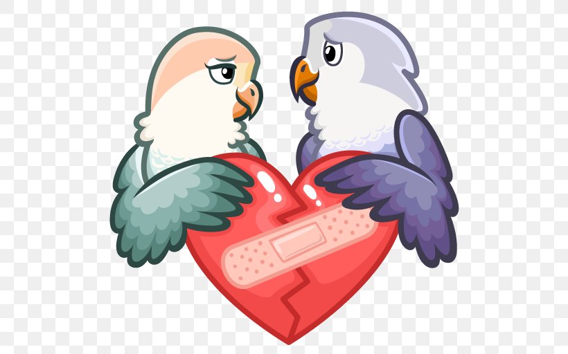 Clip Art Lovebird Sticker Telegram VKontakte, PNG, 512x512px, Lovebird, Beak, Bird, Fiction, Fictional Character Download Free