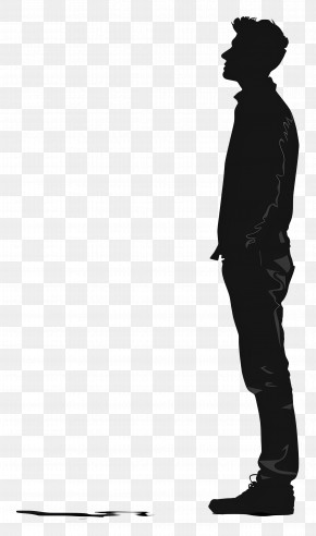 Standing Man Silhouette - Silhouette Of A Standing Man In Black Outline PNG