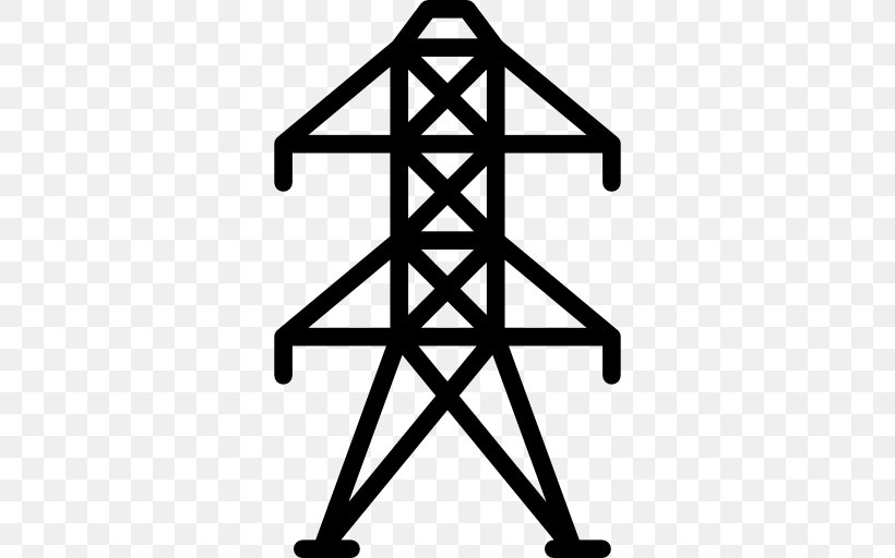Transmission Tower Electric Power Transmission High Voltage Overhead Power Line, PNG, 512x512px, Transmission Tower, Black And White, Electric Potential Difference, Electric Power, Electric Power Transmission Download Free