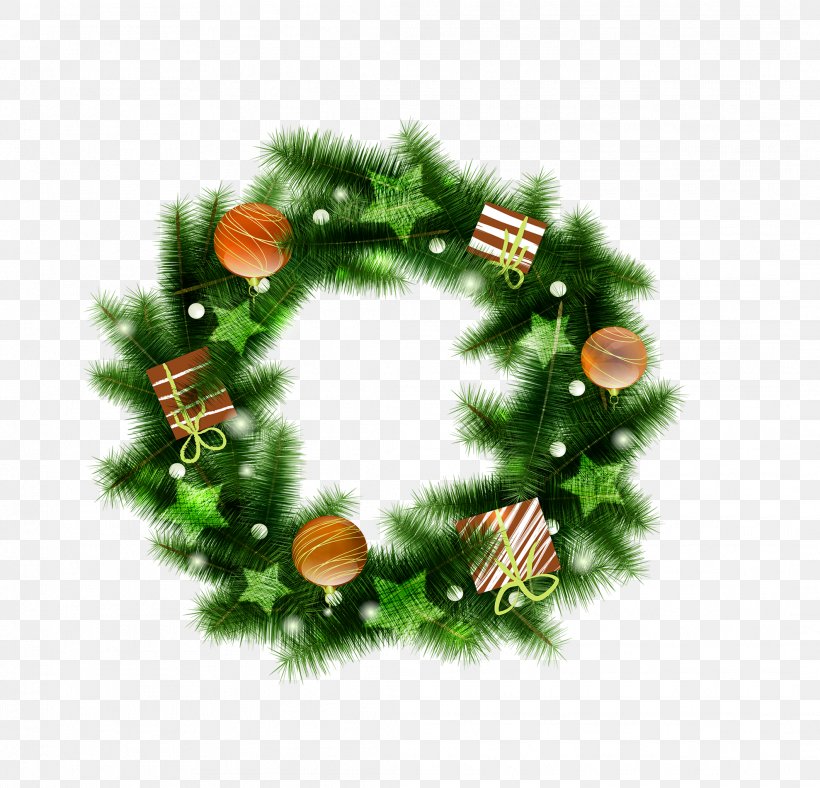 Christmas Santa Claus Garland Holiday Greetings, PNG, 2122x2040px, Christmas, Christmas Decoration, Christmas Ornament, Conifer, Decor Download Free