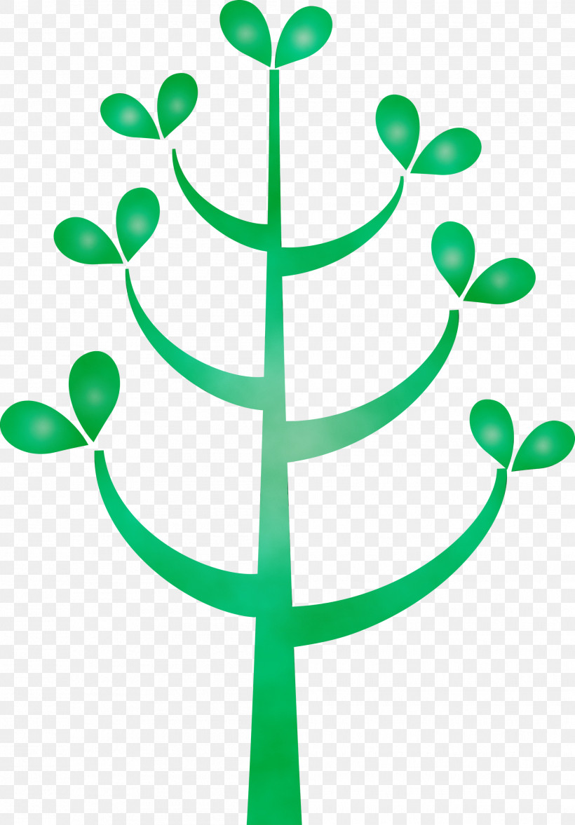 Green Leaf Symbol Plant Plant Stem, PNG, 2089x3000px, Cartoon Tree, Abstract Tree, Green, Leaf, Paint Download Free