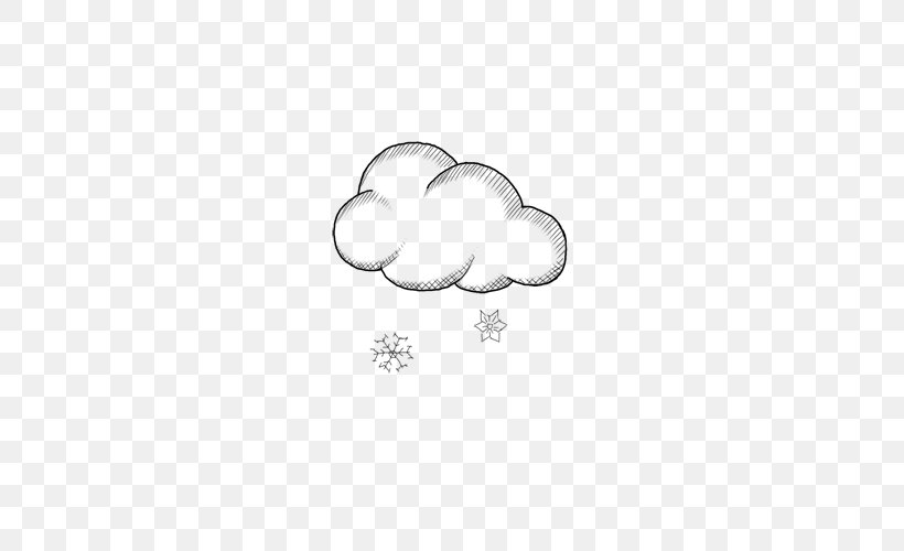 Snow Weather Cloud, PNG, 500x500px, Snow, Black And White, Body Jewelry, Cloud, Drawing Download Free
