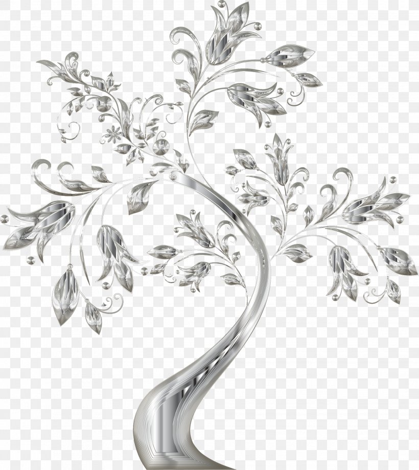 Clip Art Tree Ornamental Plant Borders And Frames Flower, PNG, 2032x2279px, Tree, Black And White, Body Jewelry, Borders And Frames, Branch Download Free