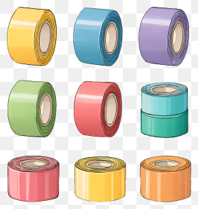 Glue Stick Tape - Set Of Colorful Tape Rolls For Crafting PNG