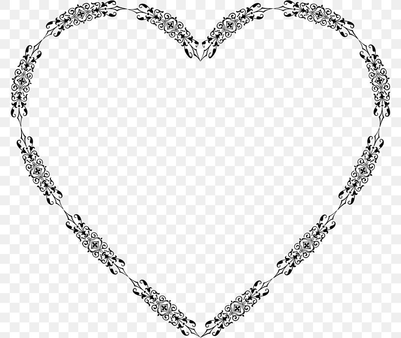 Heart Clip Art, PNG, 776x692px, Heart, Black And White, Body Jewelry, Chain, Jewellery Download Free