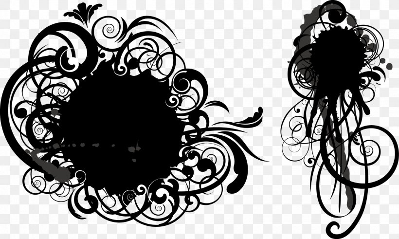 Grunge Circle Pattern, PNG, 1617x970px, Grunge, Black And White, Drawing, Flower, Ink Brush Download Free
