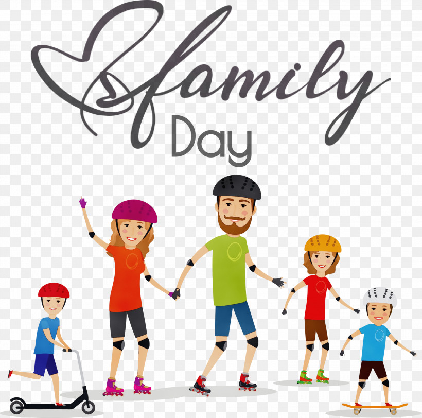 Roller Skates Cartoon Inline Skating, PNG, 3000x2973px, Family Day, Cartoon, Family, Happy Family, Ice Skating Download Free