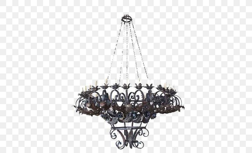 Wrought Iron Chandelier Blacksmith, PNG, 500x500px, Iron, Blacksmith, Candle, Ceiling, Ceiling Fixture Download Free