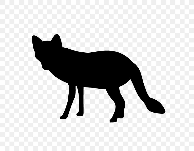 Silhouette Red Fox Clip Art, PNG, 640x640px, Silhouette, Animal, Black, Black And White, Canidae Download Free
