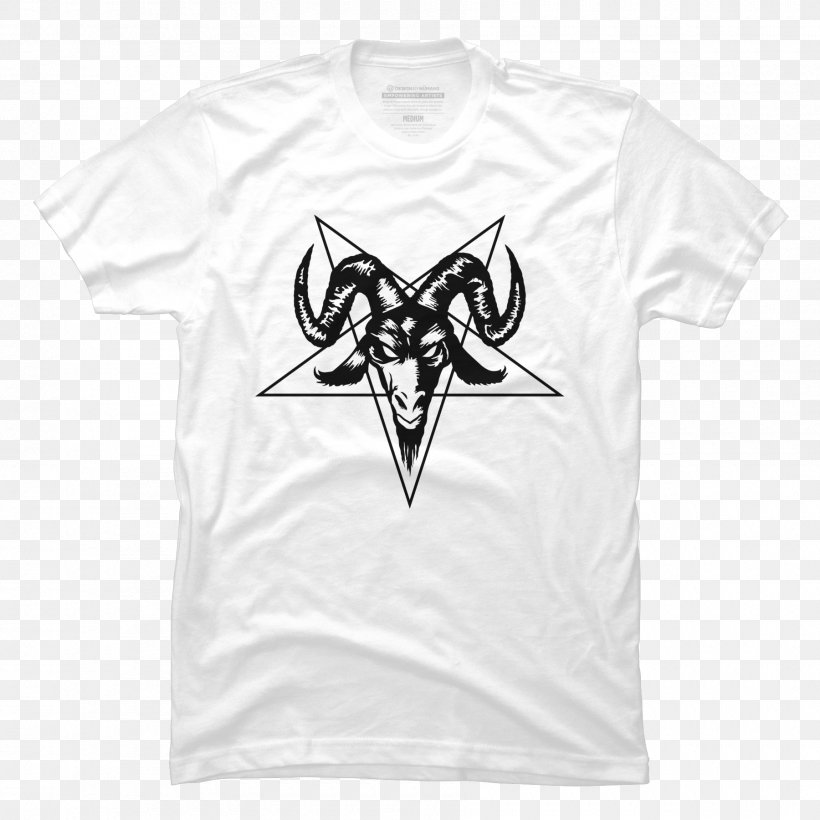 T-shirt Baphomet Satanism Lucifer, PNG, 1800x1800px, Tshirt, Active Shirt, Baphomet, Black, Black And White Download Free