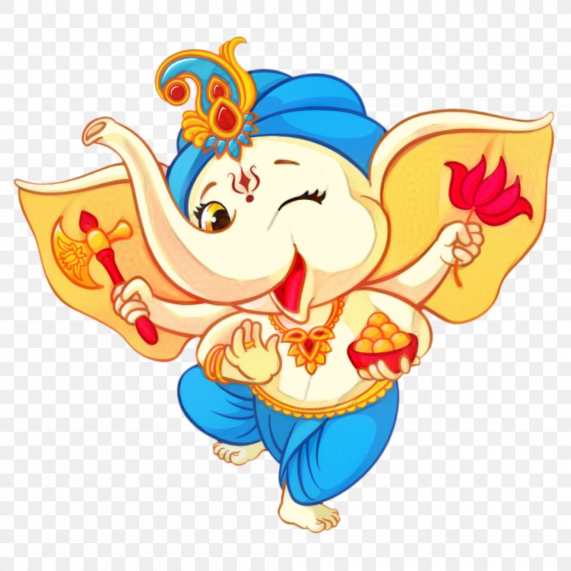 Ganesha Drawing, PNG, 1000x1000px, Ganesha, Cartoon, Character, Drawing,  Elephant Download Free
