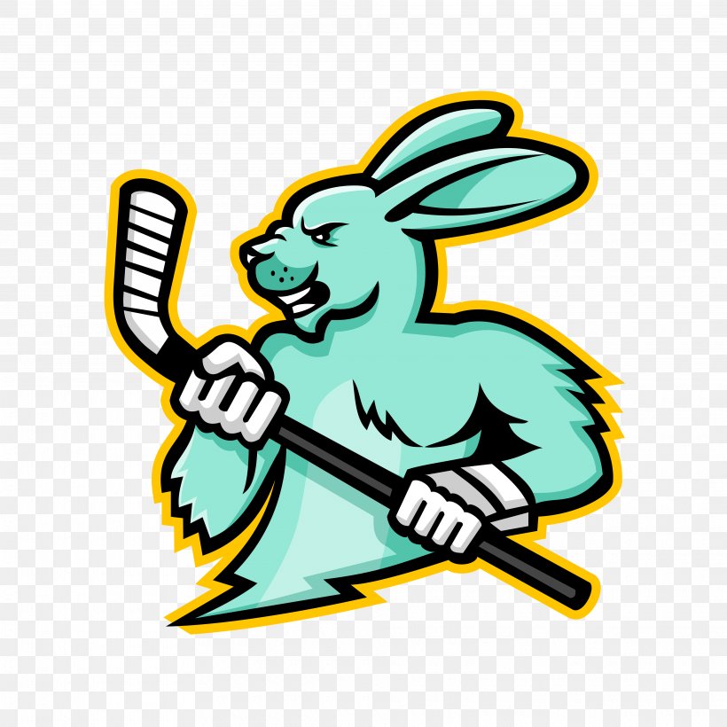 Hare Royalty-free Ice Hockey Mascot Vector Graphics, PNG, 3840x3840px, Hare, Area, Art, Artwork, Fictional Character Download Free