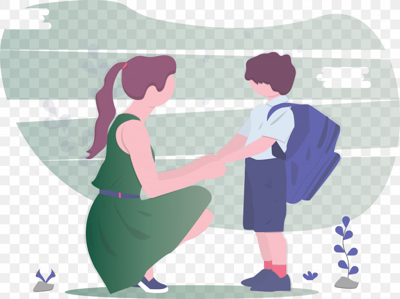 Back To School Mother Boy, PNG, 2999x2244px, Back To School, Boy, Cartoon, Gesture, Love Download Free