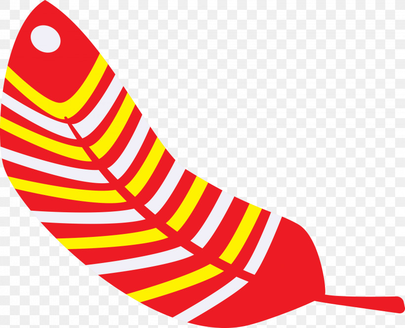 Yellow Shoe Line Point Area, PNG, 3000x2437px, Cartoon Feather, Area, Line, Meter, Point Download Free