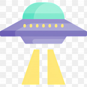 Ufo - Colorful UFO With Lights PNG