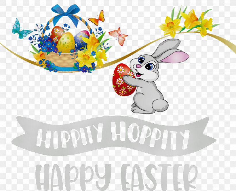 Easter Bunny, PNG, 3000x2427px, Happy Easter Day, Cartoon, Drawing, Easter Bunny, Easter Egg Download Free