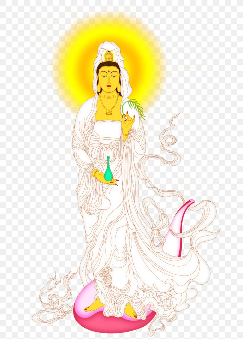 Tieguanyin Avalokiteśvara Buddhism Amitābha, PNG, 699x1143px, Watercolor, Cartoon, Flower, Frame, Heart Download Free
