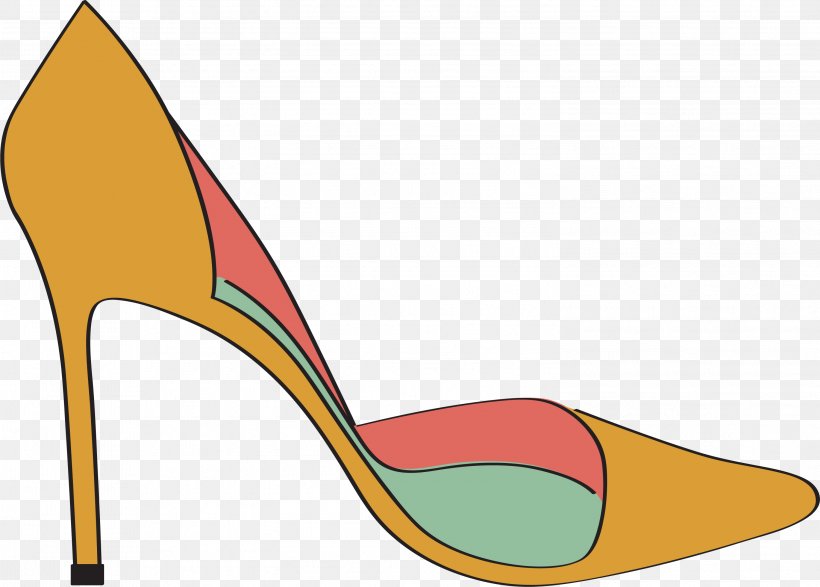 Yellow Shoe High-heeled Footwear Drawing Clip Art, PNG, 3001x2149px, Yellow, Absatz, Animation, Basic Pump, Cartoon Download Free