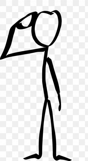 Saluting - Soldier Salute Drawing Stick Figure Clip Art PNG