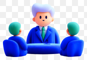 3D Team Meeting Illustration PNG