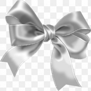 Grey Ribbon - Bow And Arrow Ribbon Clip Art PNG