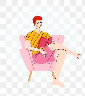 Reading Book Free Time Sofa PNG