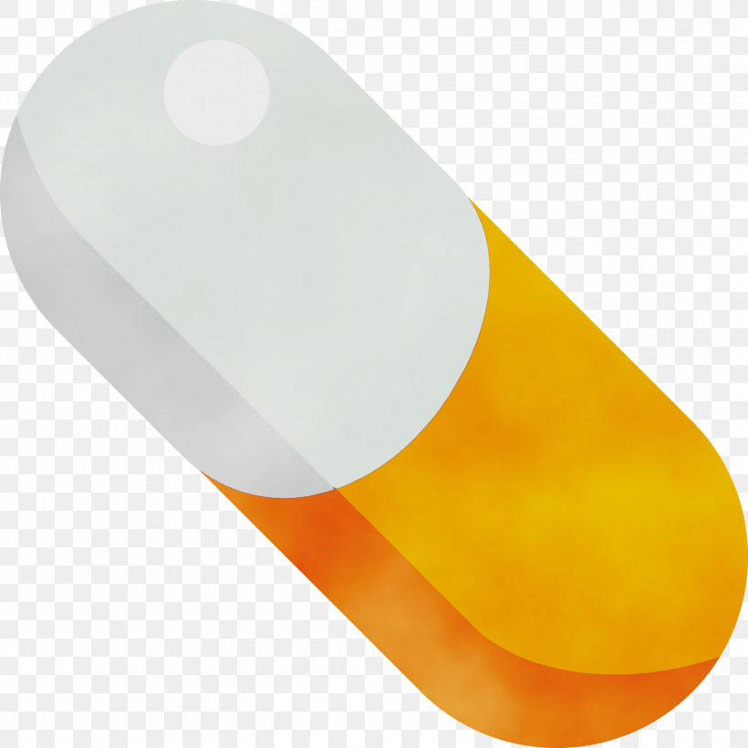 Yellow, PNG, 3000x3000px, Pill, Health, Medical, Paint, Watercolor Download Free