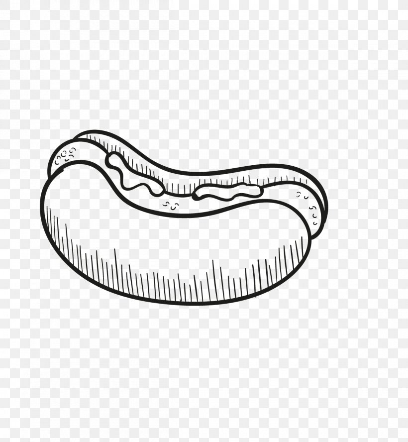 Hot Dog Hamburger Fast Food Bacon Roll Junk Food, PNG, 1200x1300px, Hot Dog, Bacon Roll, Black And White, Calorie, Drawing Download Free