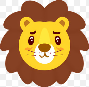 Lion Head - Cute Lion Face Cartoon Illustration PNG