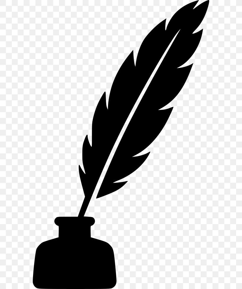 Paper Quill Inkwell Pen, PNG, 598x980px, Paper, Bird, Black And White, Feather, Fountain Pen Download Free