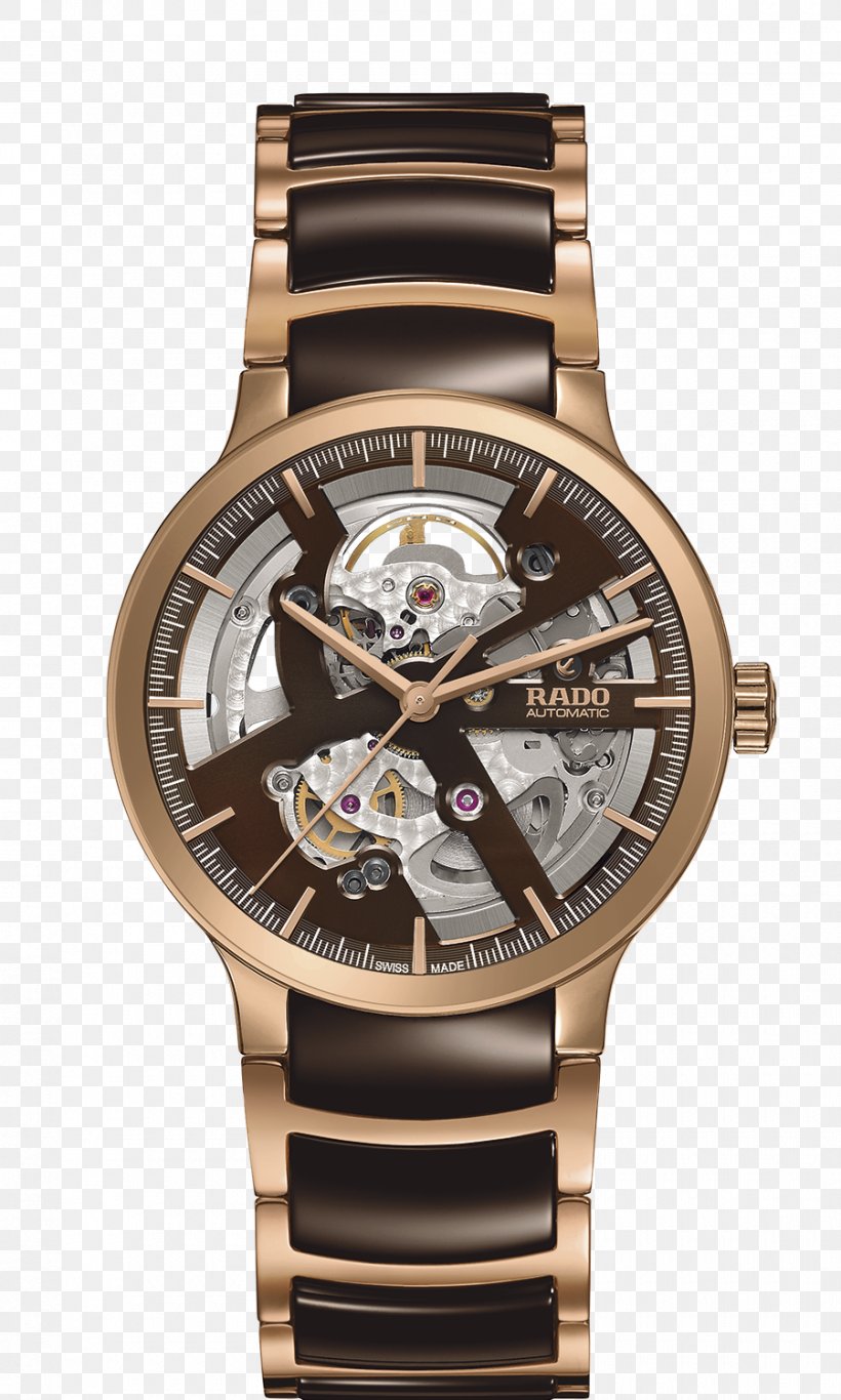 Rado Centrix Automatic Open Heart Watch, PNG, 900x1500px, Rado, Automatic Watch, Bracelet, Brand, Brown Download Free